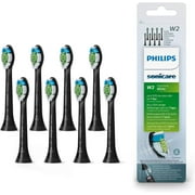 Original W2 Optimal White Standard Sonic Toothbrush Heads - 8 Pack in Black (Model HX6068/13)